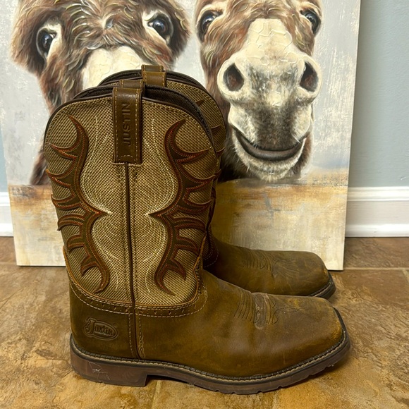 Justin non steel toe leather boots - Picture 1 of 6